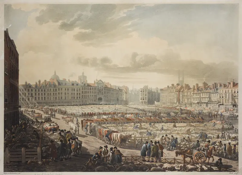 Ansicht des Smithfield Market von Thomas Rowlandson
