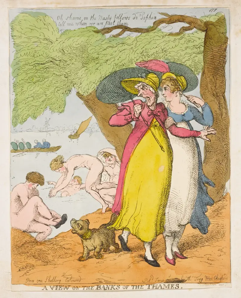 Blick auf das Ufer der Themse von Thomas Rowlandson