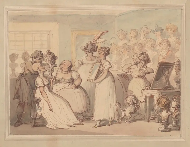 En perukaffär av Thomas Rowlandson