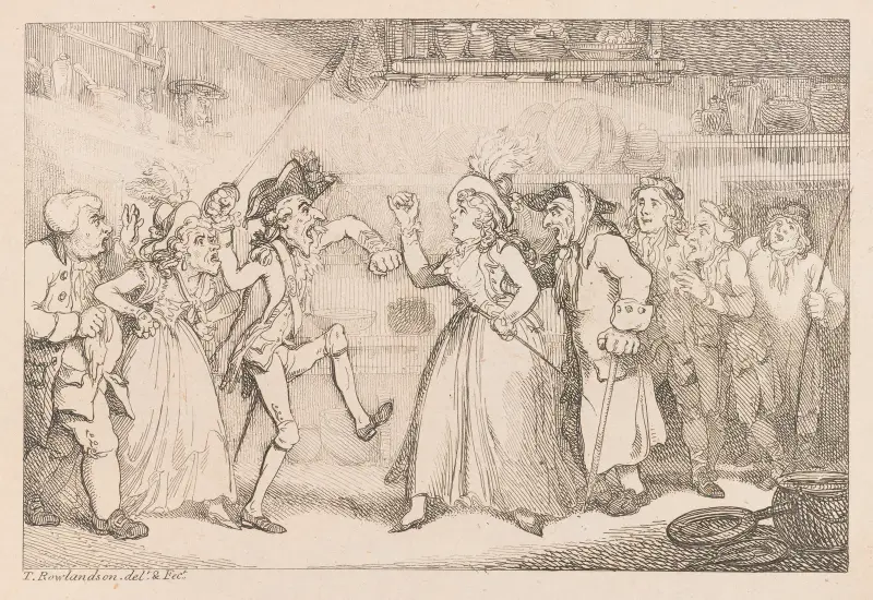 Argument in kitchen, Thomas Rowlandson