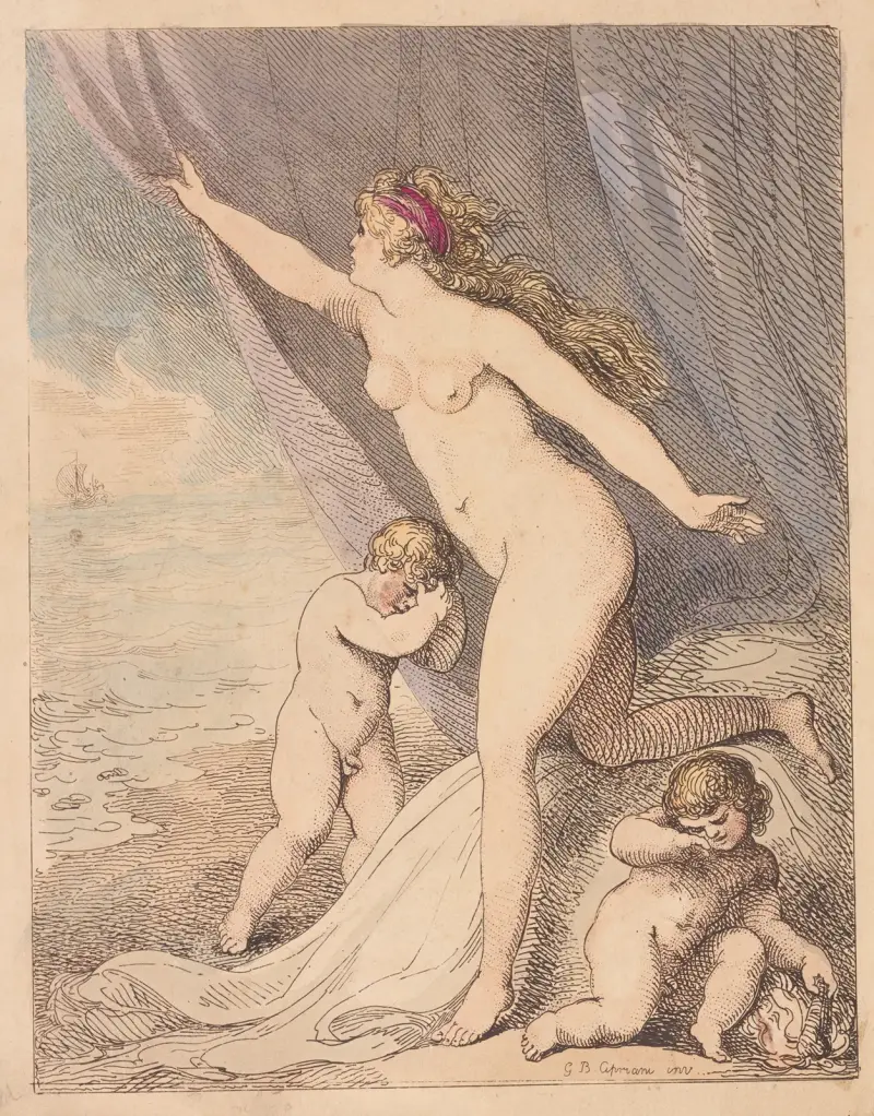 Ariadne övergiven av Thomas Rowlandson