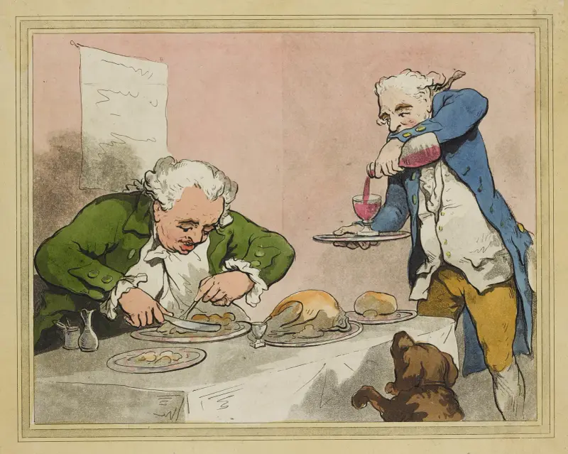 At dinner, Thomas Rowlandson