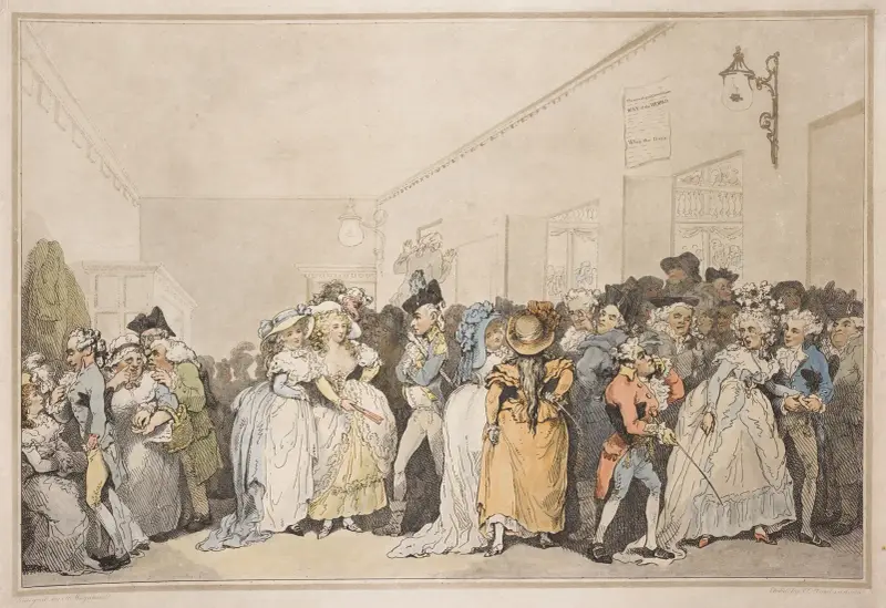 Box lobby loungers av Thomas Rowlandson