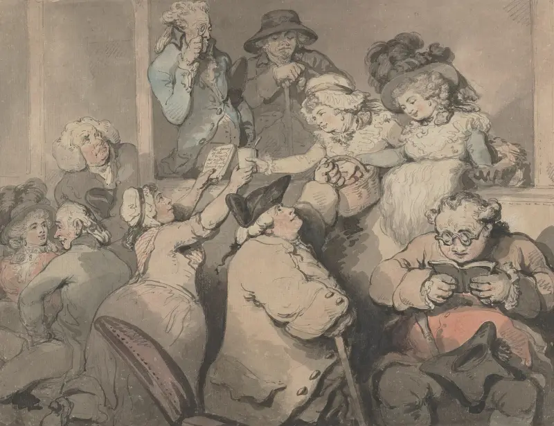 Lådor i Covent Garden av Thomas Rowlandson