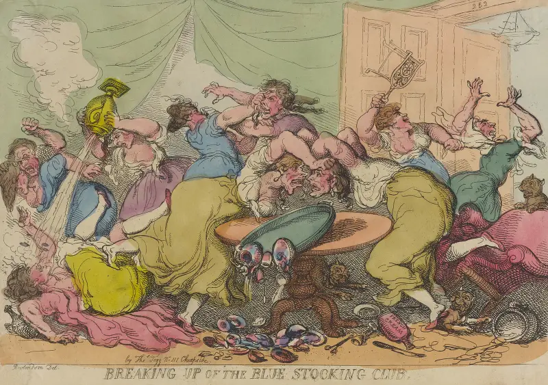 Breaking up of the Blue Stocking Club av Thomas Rowlandson
