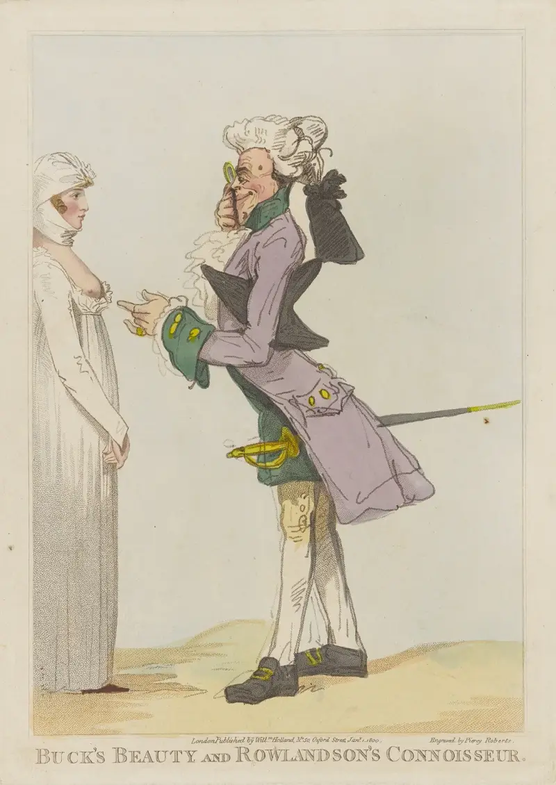 Bucks skönhet och Rowlandsons konnässör av Thomas Rowlandson