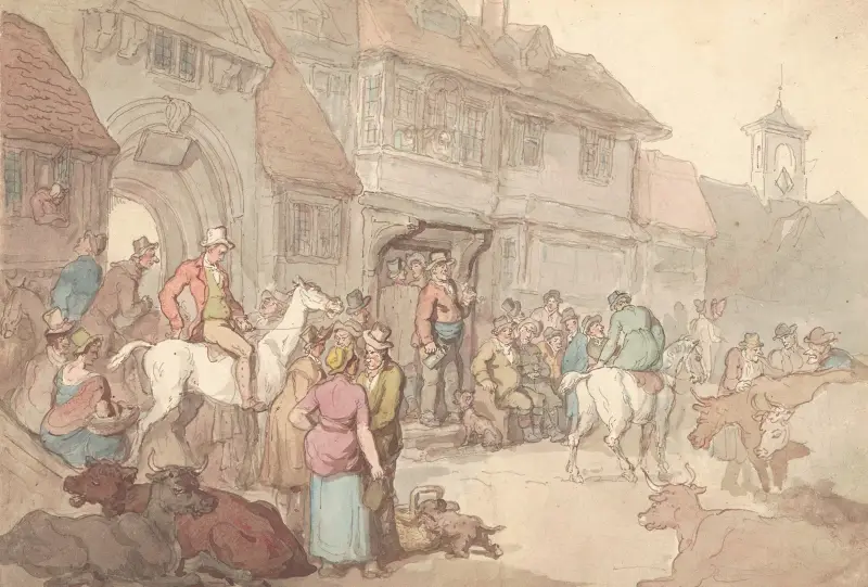 Cattle market at York av Thomas Rowlandson