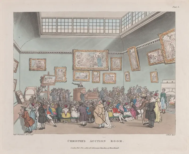 Christie's auktionsrum av Thomas Rowlandson