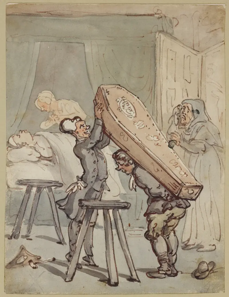 Coffin arriving, Thomas Rowlandson