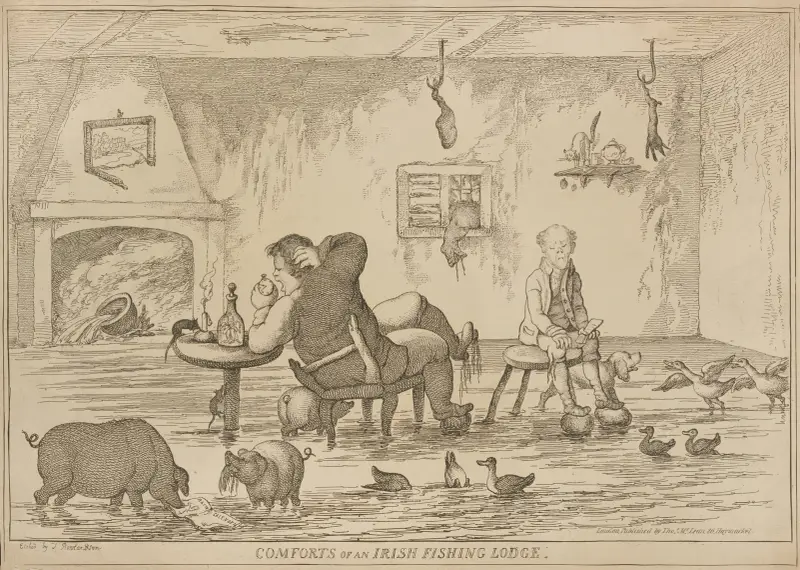 Bekvämligheter på en irländsk fiskestuga av Thomas Rowlandson