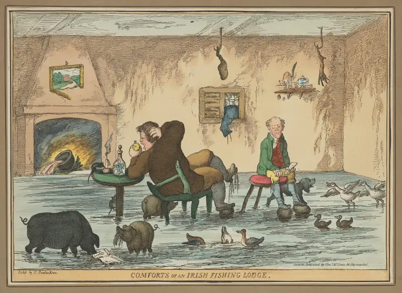 Bekvämligheter vid en irländsk fiskestuga av Thomas Rowlandson