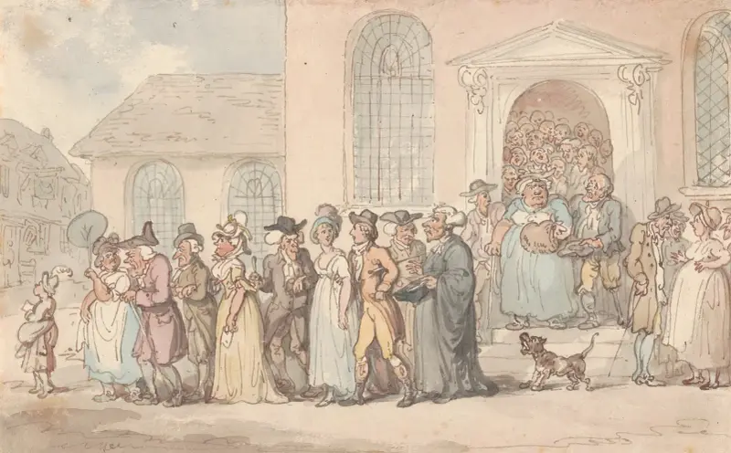 På väg från kyrkan av Thomas Rowlandson