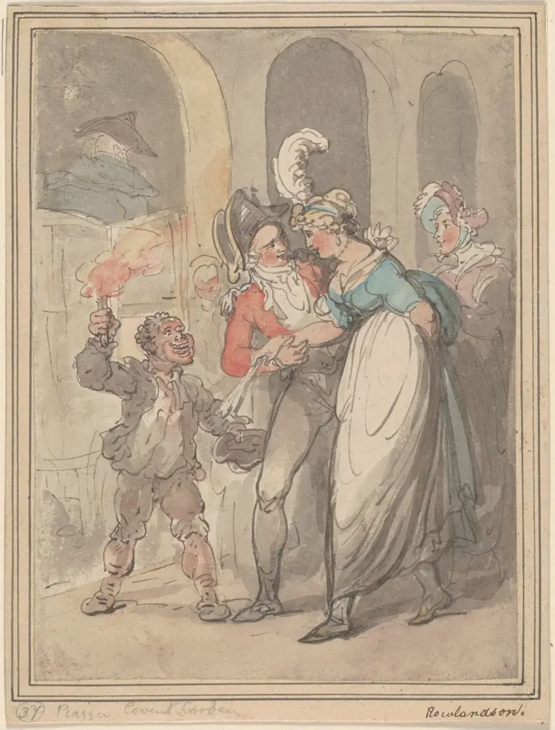 På väg ut från teatern av Thomas Rowlandson
