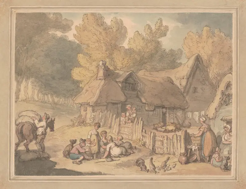 Lantgård på landet, Devon av Thomas Rowlandson