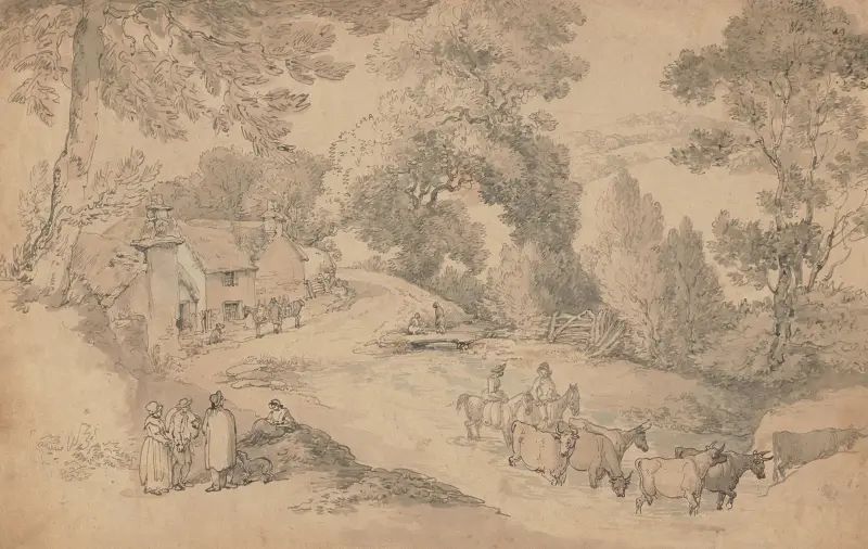 Lantlig scen i Devonshire av Thomas Rowlandson