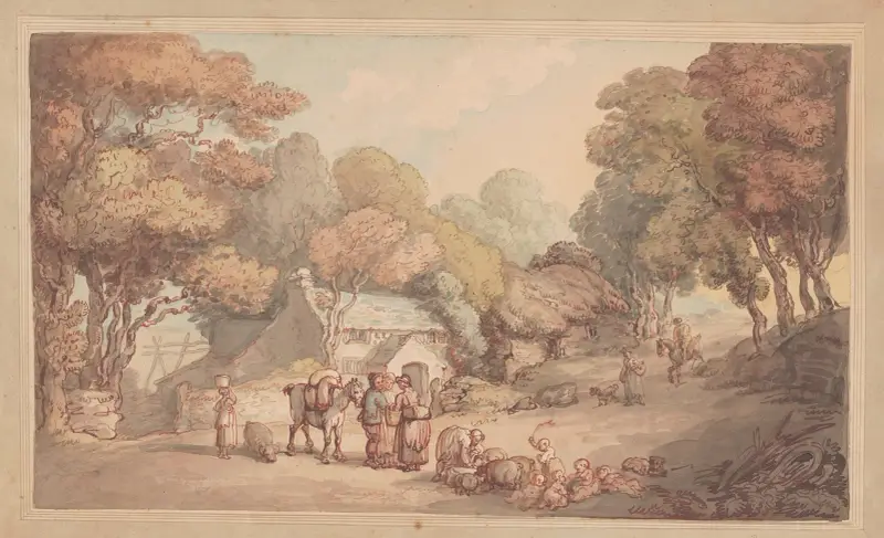 Lantlig scen i Devonshire av Thomas Rowlandson