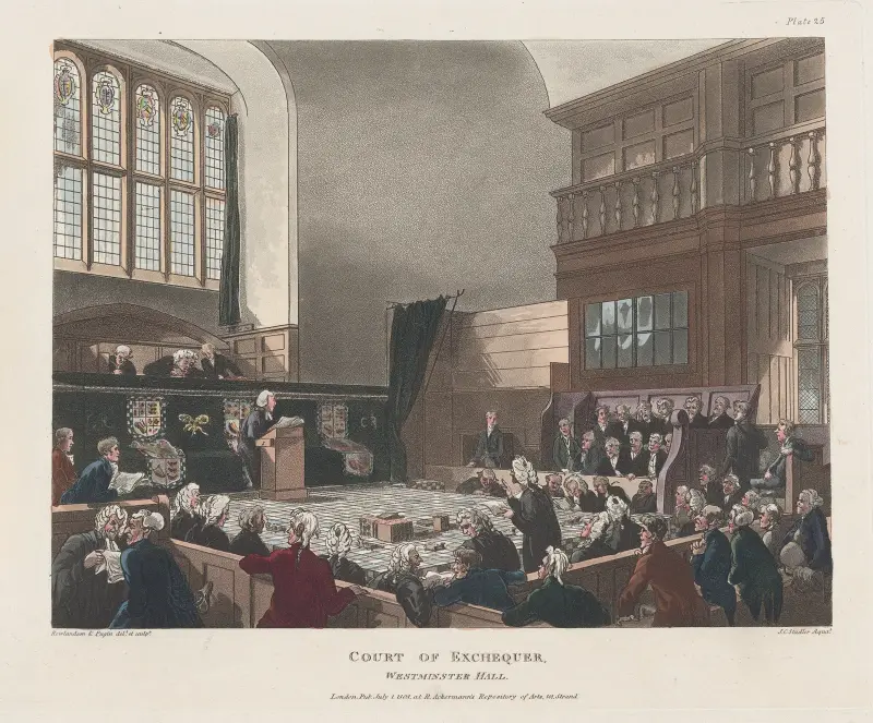 Court of Exchequer, Westminster Hall av Thomas Rowlandson