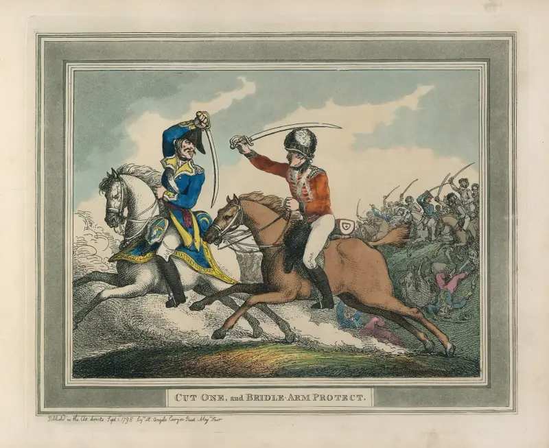 Cut one, and Bridle-Arm Protect av Thomas Rowlandson