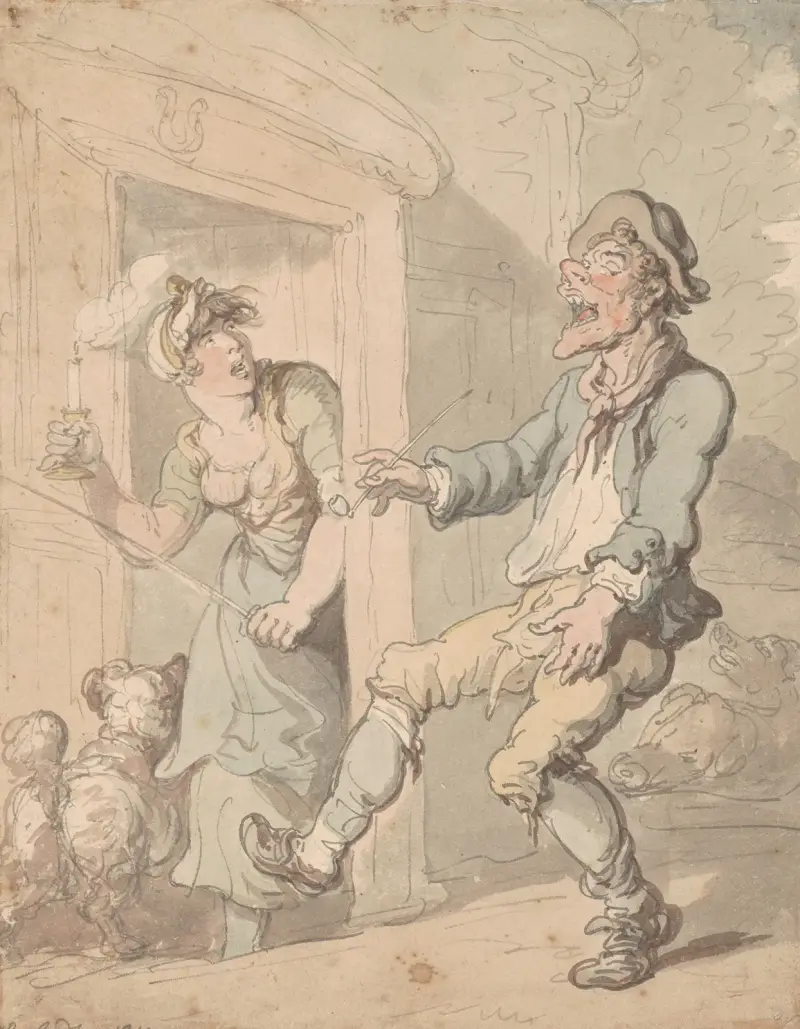 Drunkard’s return, Thomas Rowlandson