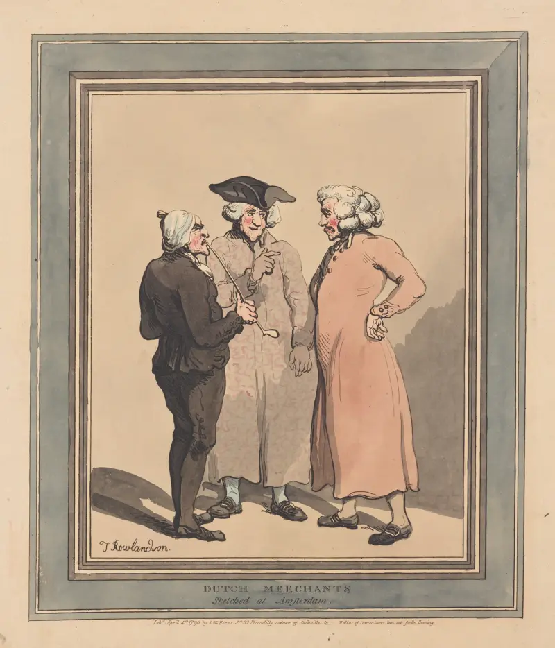 Holländska köpmän. Skissat i Amsterdam av Thomas Rowlandson