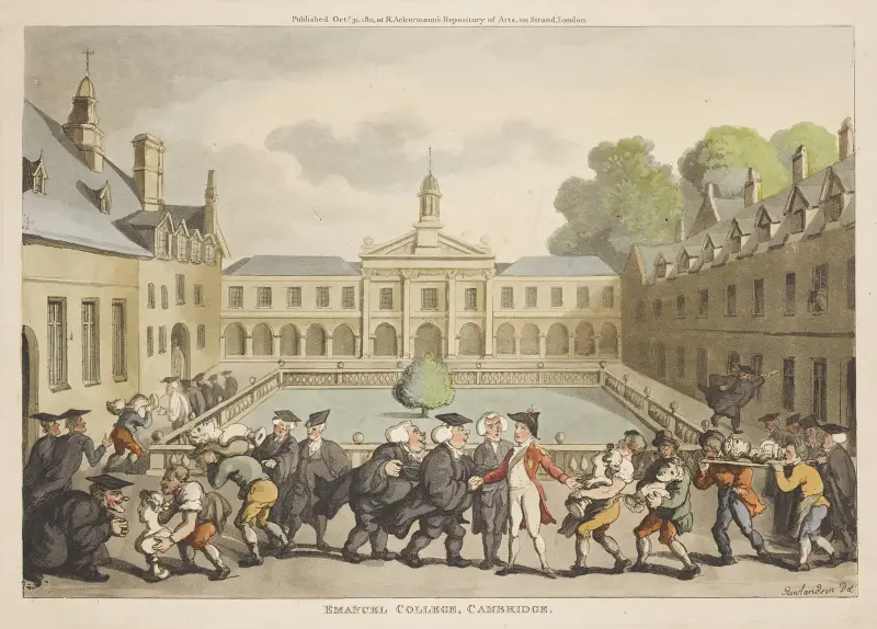 Emanuel College, Cambridge av Thomas Rowlandson