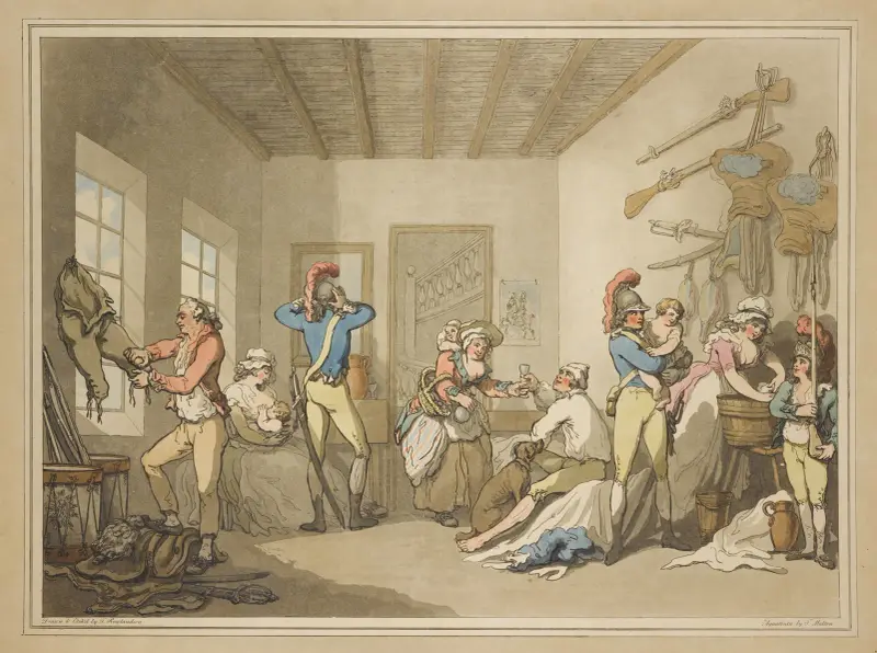 English barracks, Thomas Rowlandson