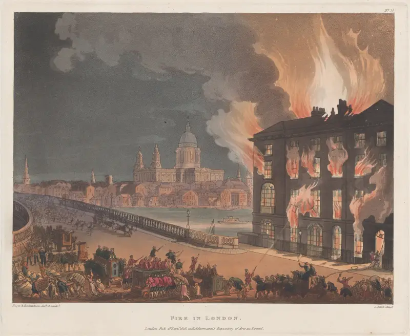 Brand i London av Thomas Rowlandson