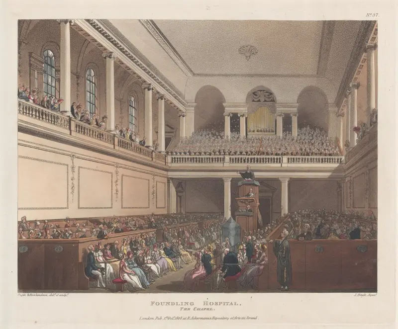 Foundling Hospital, The Chapel av Thomas Rowlandson