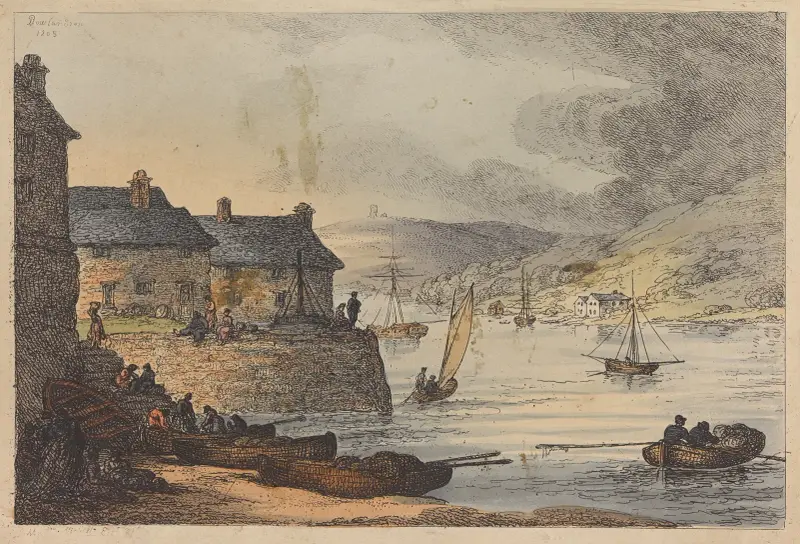 Foye Harbour – Cornwall av Thomas Rowlandson