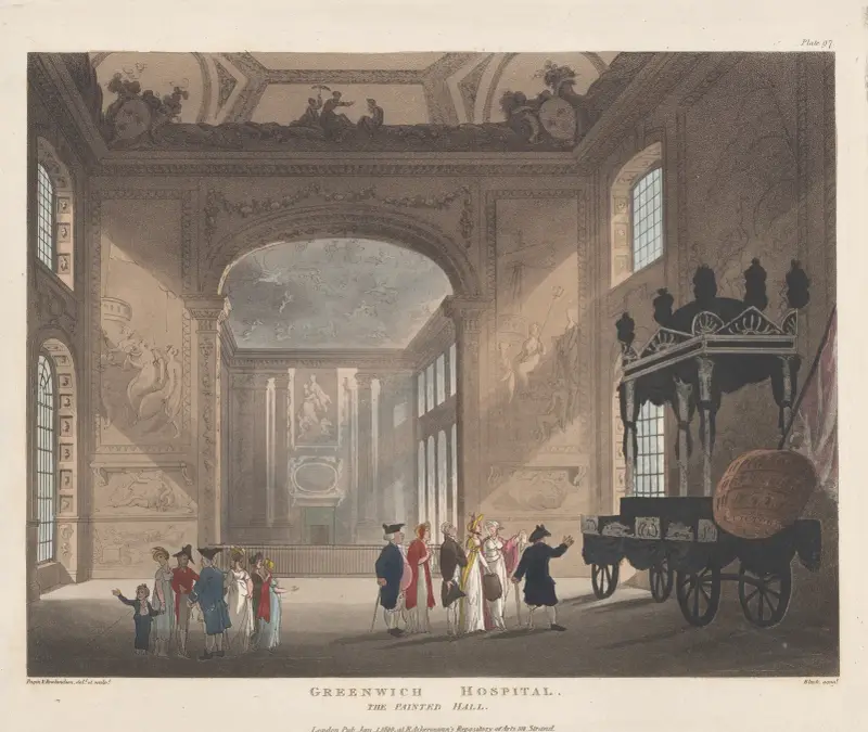 Greenwich Hospital, The Painted Hall av Thomas Rowlandson