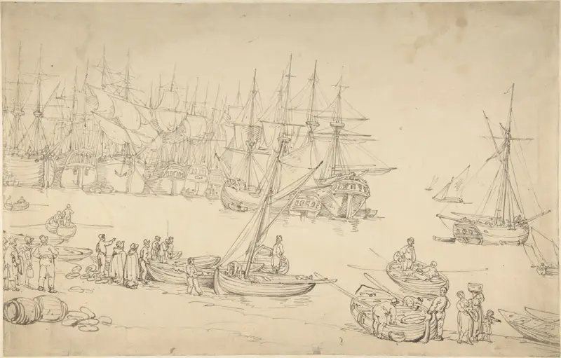 Hamnscen av Thomas Rowlandson
