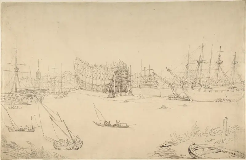 Harbor scene, Thomas Rowlandson