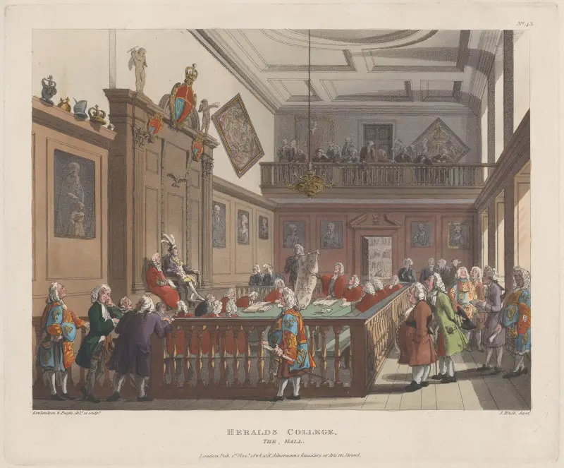 Heralds' College, salen av Thomas Rowlandson