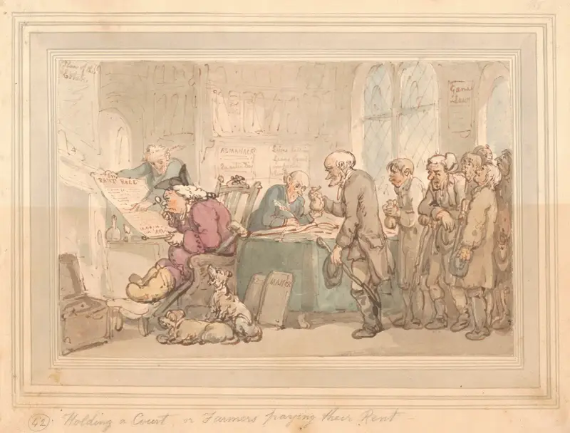 Att hålla hov, eller bönder som betalar sin arrende av Thomas Rowlandson