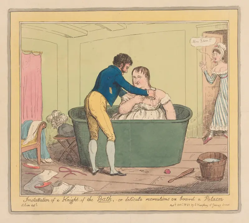 Installation of a Knight of the Bath, or delicate recreations on board a polacre av Thomas Rowlandson