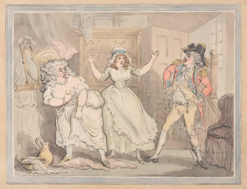 Avbrott eller besvär på ett härbärge av Thomas Rowlandson