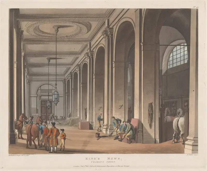 Kungens stallet, Charing Cross av Thomas Rowlandson