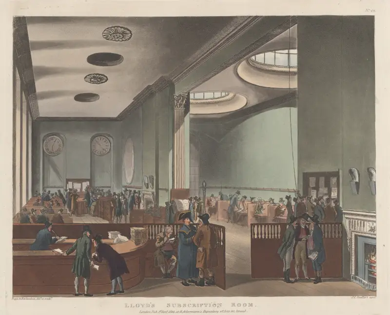 Lloyd’s Subscription Room av Thomas Rowlandson