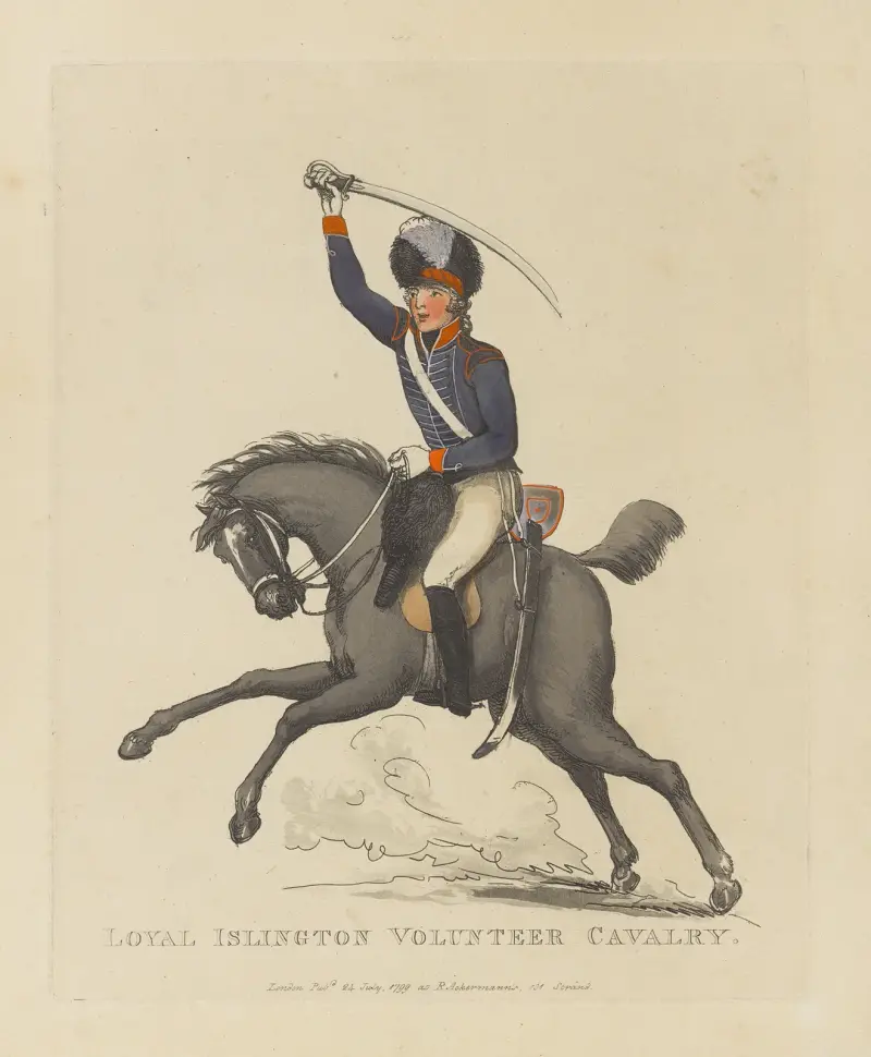 Loyal Islington Volunteer Cavalry av Thomas Rowlandson