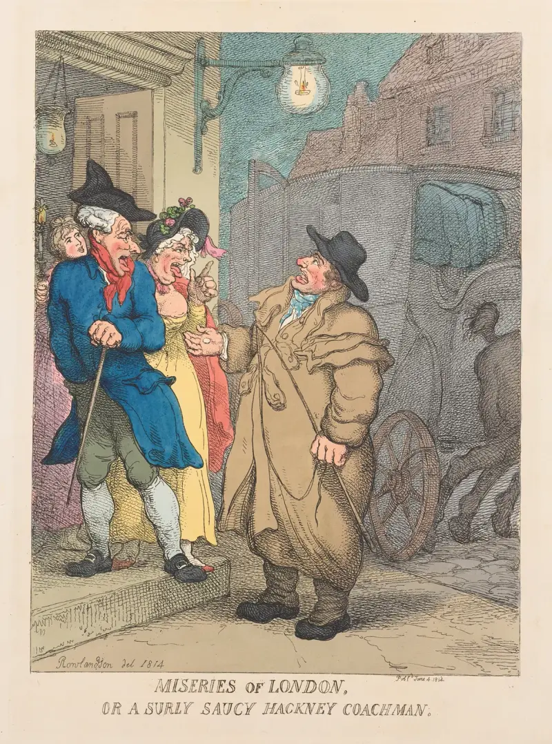 Eländet i London, eller en sur och fräck hackneykusk av Thomas Rowlandson