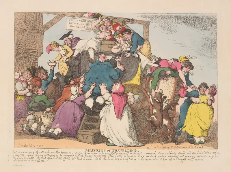 Ledsamheter på resan; Just som du ger dig av med bara . . . av Thomas Rowlandson