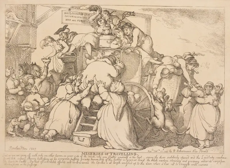 Resans elände; just som du ger dig av med bara . . . av Thomas Rowlandson