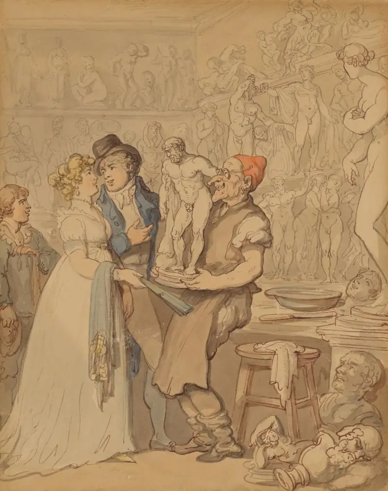 Modern som reflekterar över de antika verken av Thomas Rowlandson