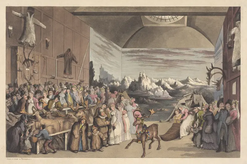 Mr. Bullocks utställning av samer av Thomas Rowlandson