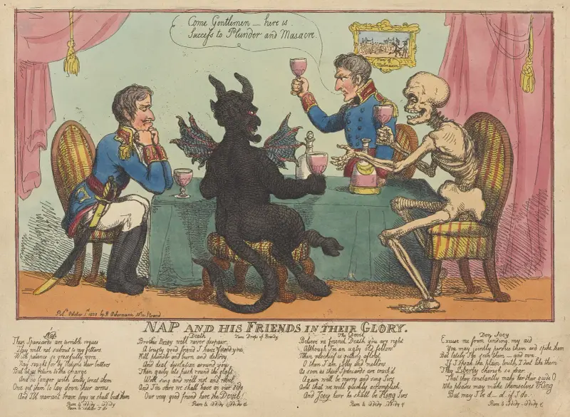 Nap och hans vänner i all sin härlighet av Thomas Rowlandson