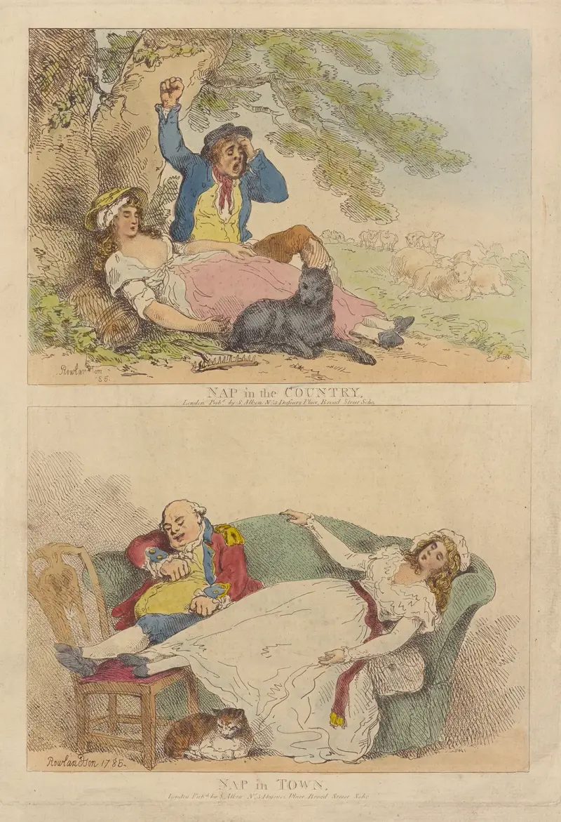 Tupplur på landet. Tupplur i staden av Thomas Rowlandson