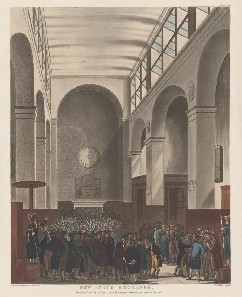 Nya börsen av Thomas Rowlandson