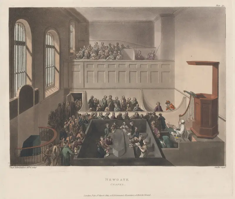 Newgatekapellet av Thomas Rowlandson