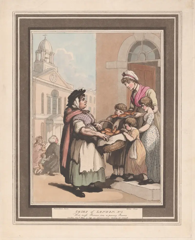 No.8; Hot Cross Buns av Thomas Rowlandson