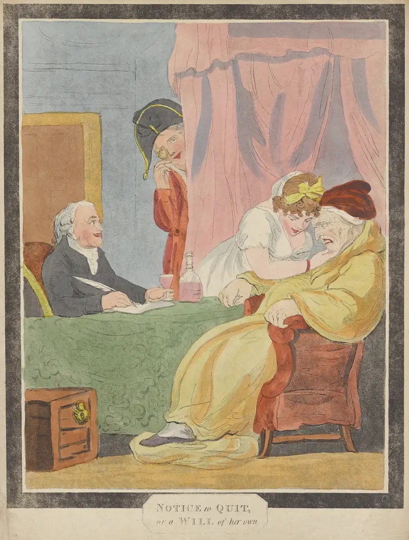 Uppsägning, eller en egen vilja av Thomas Rowlandson